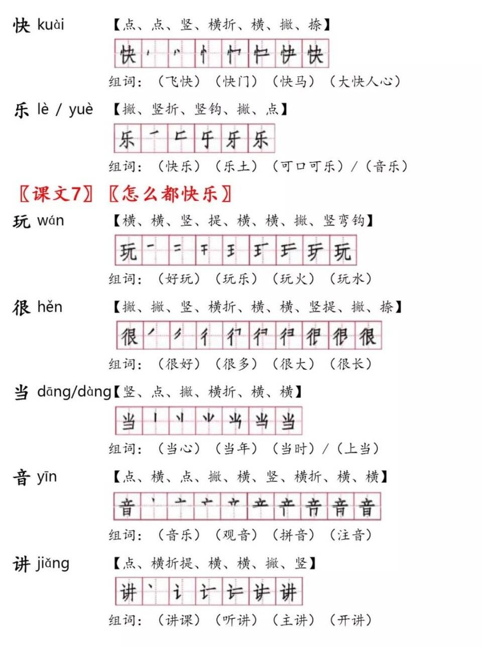 害組詞(害加偏旁組新字)