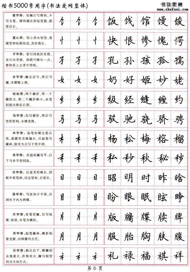 《楷書5000常用字》高清 硬筆楷書字帖下載 第【5】張