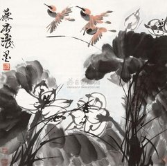 蓮藕花葉圖