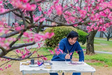 和史誠這謝送張明叔梅臺三種梅花